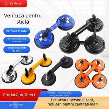 Zhike Ridicător cu ventuză din aliaj de aluminiu – pentru sticlă și plăci de marmură – instrument manual de manipulare