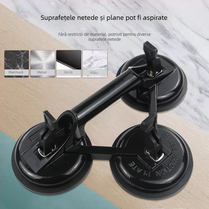 Zhike Ridicător cu ventuză din aliaj de aluminiu – pentru sticlă și plăci de marmură – instrument manual de manipulare