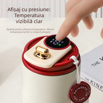 Termos de cafea din oțel inoxidabil 316, cu afișaj de temperatură, izolație în vid dublă, pentru mașină