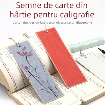 Semne de carte în stil antic, cu hârtie goală pentru caligrafie, pentru scriere cu pensulă și stilou, cu ciucuri