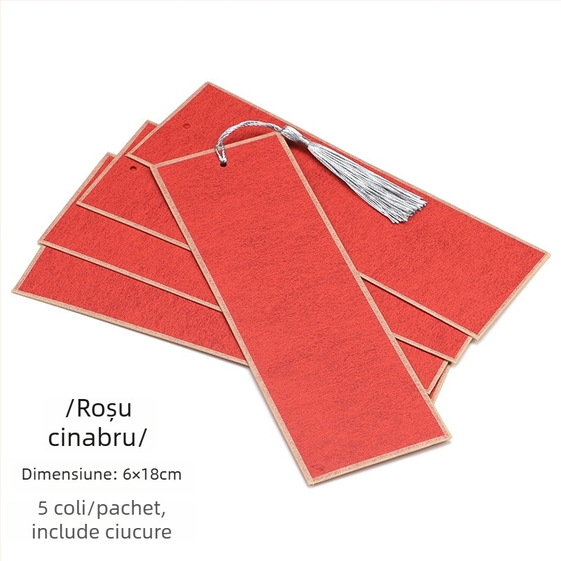 Semne de carte în stil antic, cu hârtie goală pentru caligrafie, pentru scriere cu pensulă și stilou, cu ciucuri
