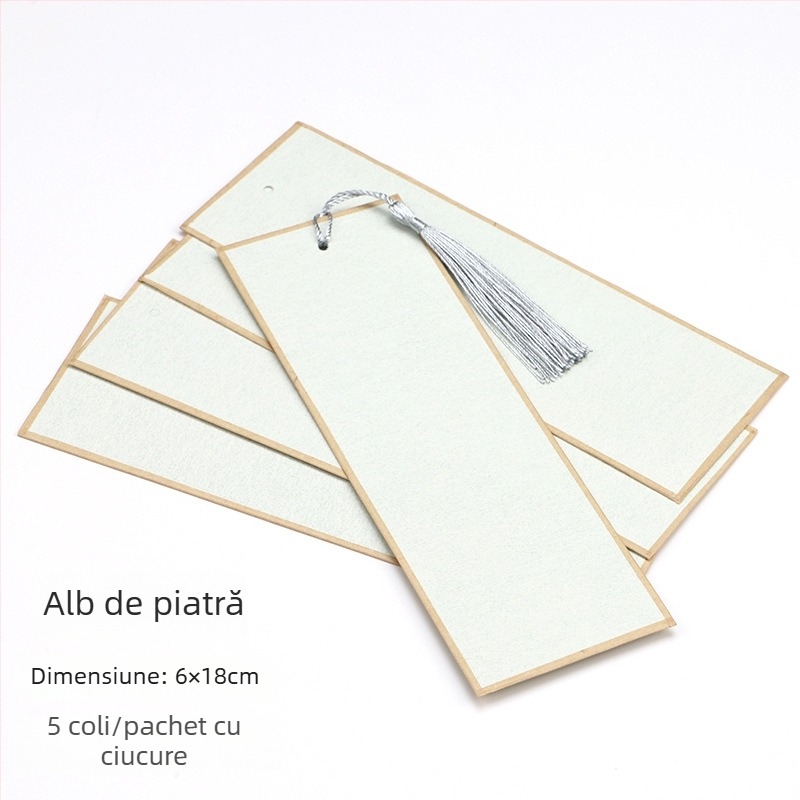 Semne de carte în stil antic, cu hârtie goală pentru caligrafie, pentru scriere cu pensulă și stilou, cu ciucuri