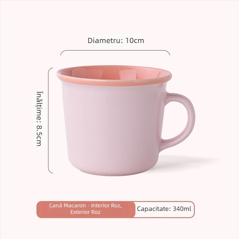 Cană ceramică Macaron, culoare vibrantă, pentru cafea sau ceai, cadou personalizat