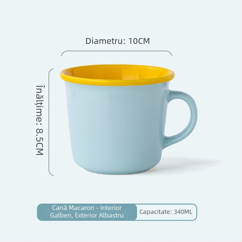 Cană ceramică Macaron, culoare vibrantă, pentru cafea sau ceai, cadou personalizat