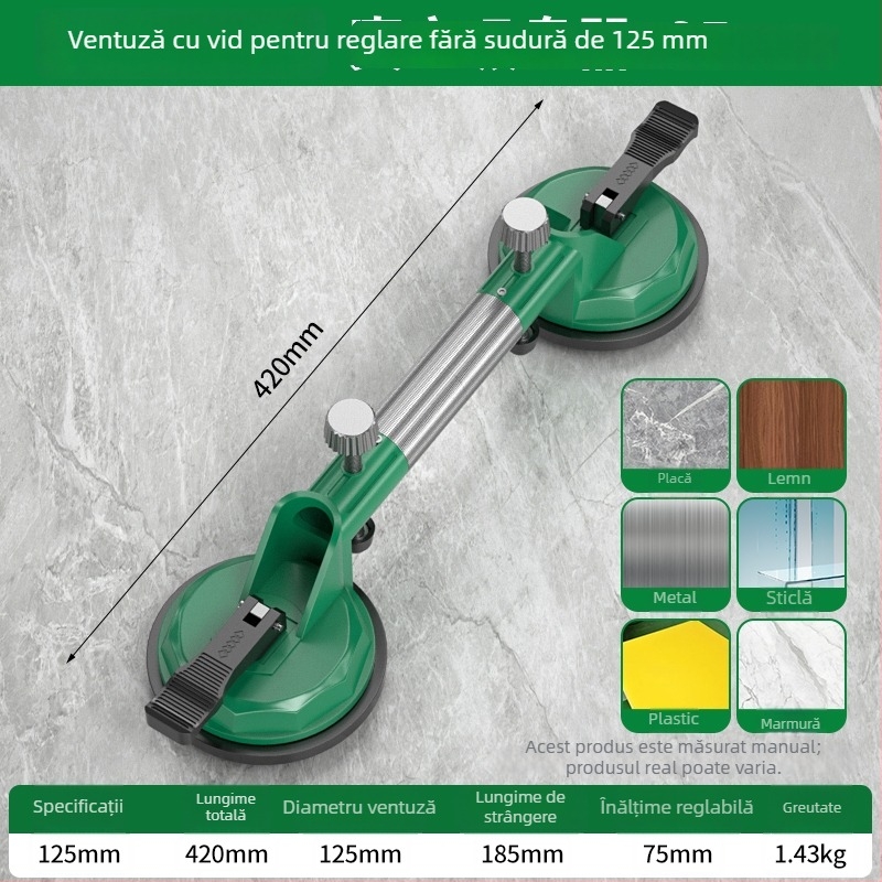 Instrument pentru alinierea rosturilor din piatră cu ventuze – pentru plăci din cuarț și marmură