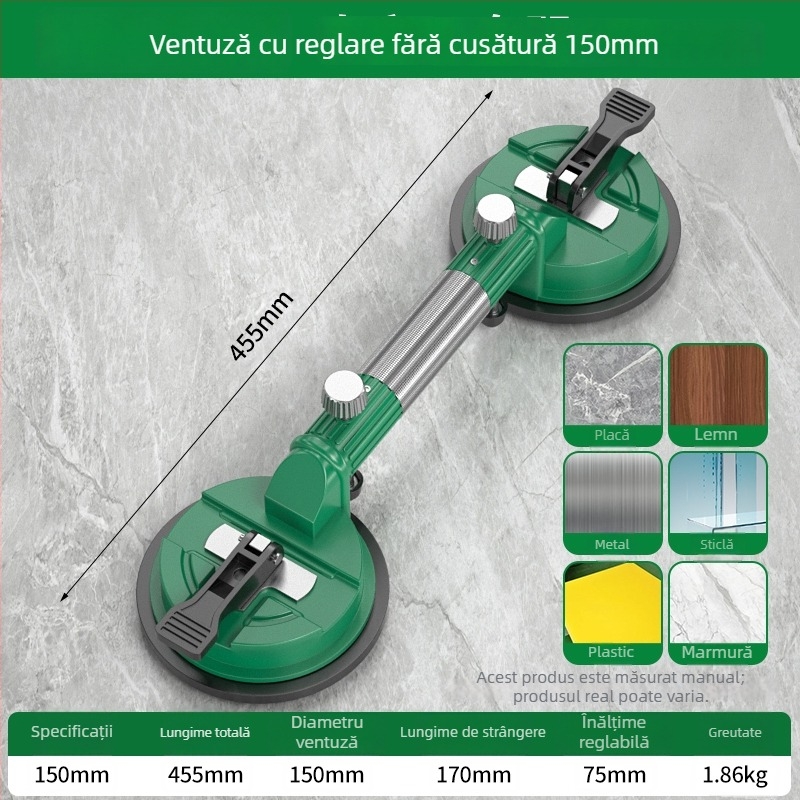 Instrument pentru alinierea rosturilor din piatră cu ventuze – pentru plăci din cuarț și marmură