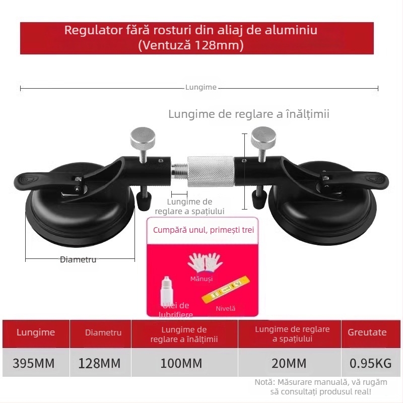 Instrument pentru alinierea rosturilor din piatră cu ventuze – pentru plăci din cuarț și marmură