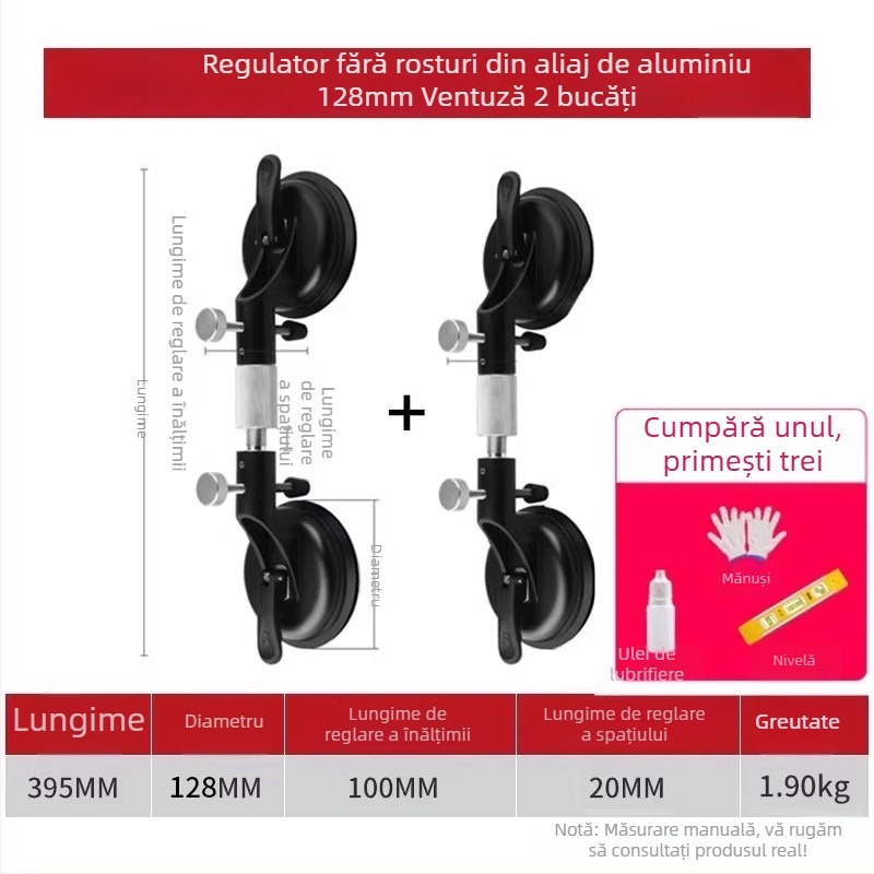 Instrument pentru alinierea rosturilor din piatră cu ventuze – pentru plăci din cuarț și marmură