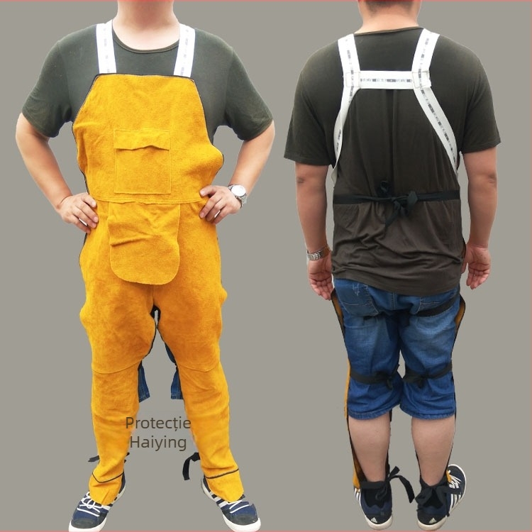 Șorț de sudură din piele de vițel și îmbrăcăminte de protecție, rezistent la abraziune, izolație termică și ignifug