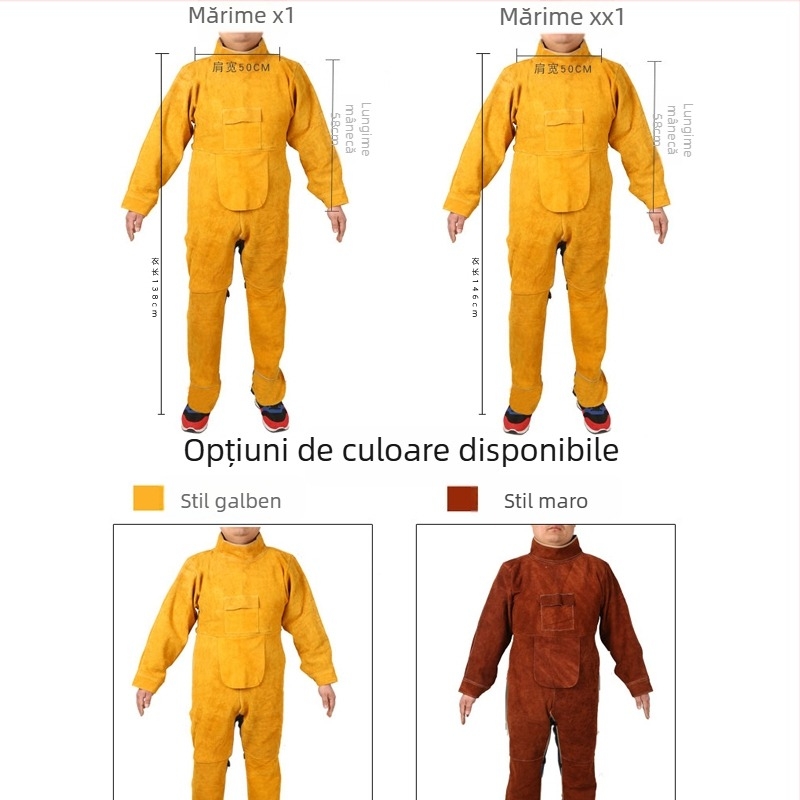 Șorț de sudură din piele de vițel și îmbrăcăminte de protecție, rezistent la abraziune, izolație termică și ignifug
