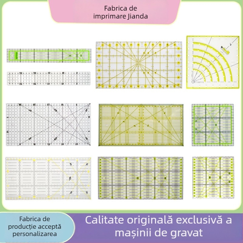 Riglă acrilică pentru patchwork și croitorie, instrument de tăiere a țesăturii, 15x30 cm