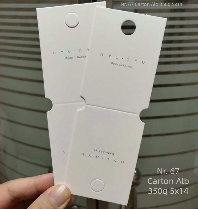 Carduri din carton pentru bijuterii, pentru accesorii de păr: agrafe, colier și cercei – negru și alb