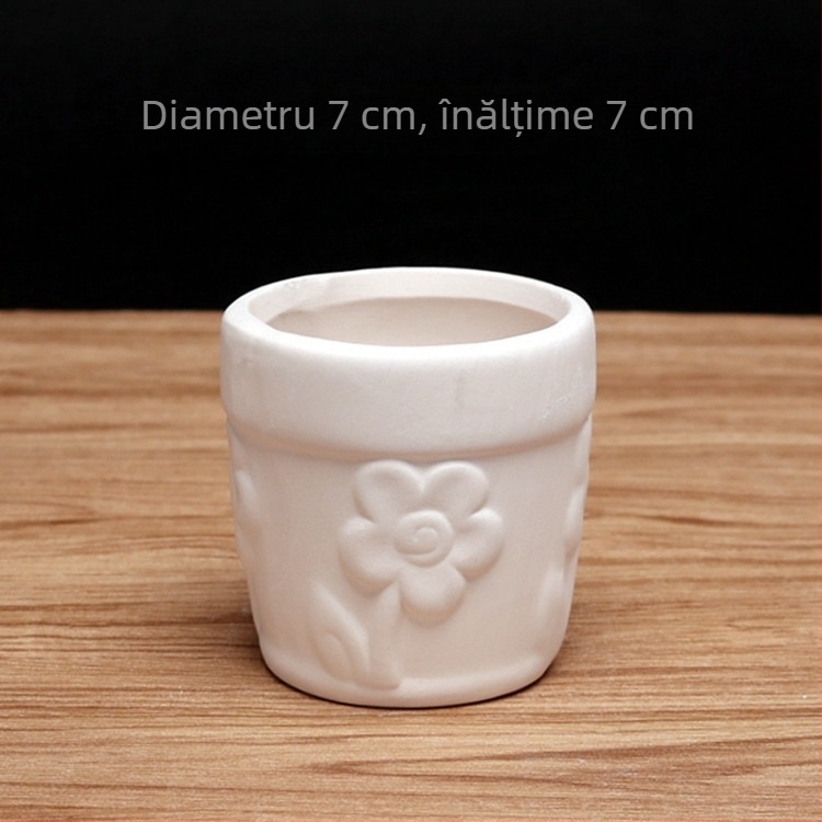 Ghiveci ceramic pentru suculente, respirabil, pictat manual, DIY