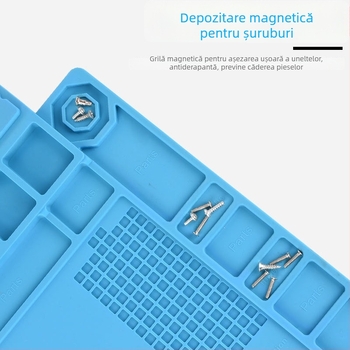 Covoraș din silicon rezistent la temperaturi înalte pentru bancul de reparații electronice, magnetic, anti-static, izolație termică pentru lipit