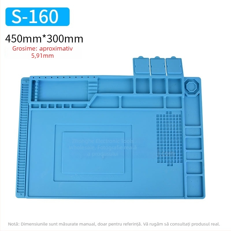 Covoraș din silicon rezistent la temperaturi înalte pentru bancul de reparații electronice, magnetic, anti-static, izolație termică pentru lipit