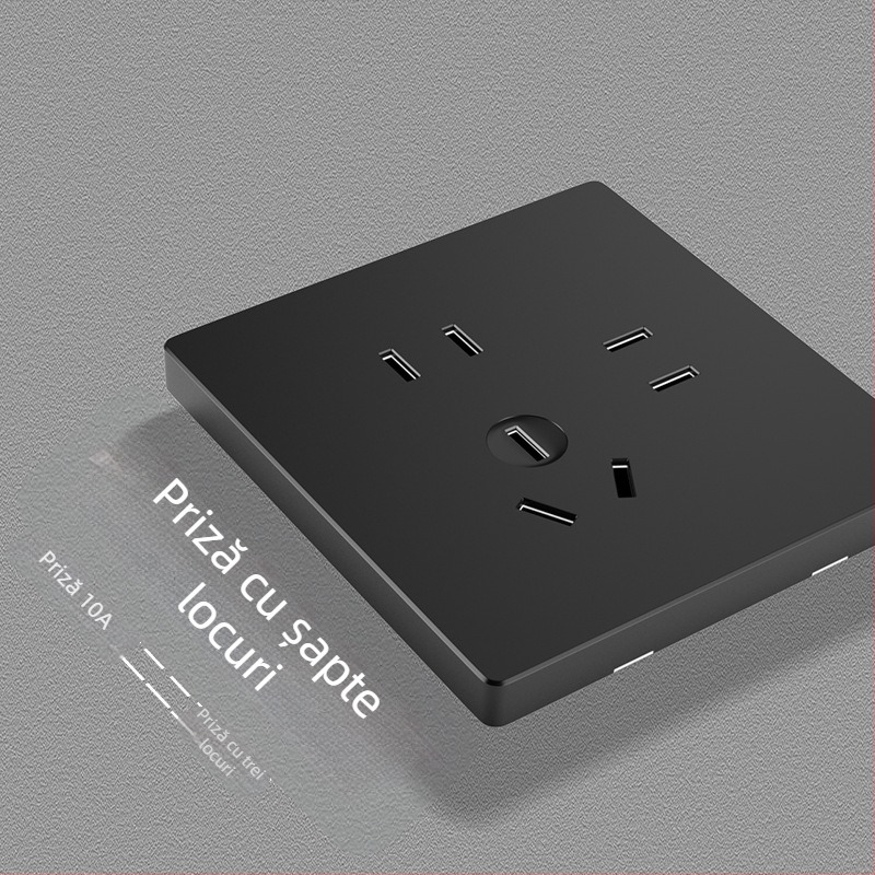 International Electrician 86-type panou întrerupător cu levier din alamă negru, stil franțuzesc, design industrial retro, prize pentru hoteluri și pensiuni