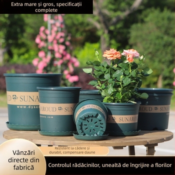 Ghiveci din plastic cu controlul rădăcinilor, extra mare, gros, pentru balcon, potrivit pentru pothos, căpșuni și trandafiri