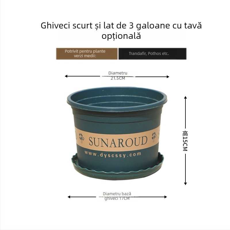 Ghiveci din plastic cu controlul rădăcinilor, extra mare, gros, pentru balcon, potrivit pentru pothos, căpșuni și trandafiri