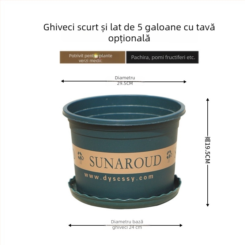 Ghiveci din plastic cu controlul rădăcinilor, extra mare, gros, pentru balcon, potrivit pentru pothos, căpșuni și trandafiri