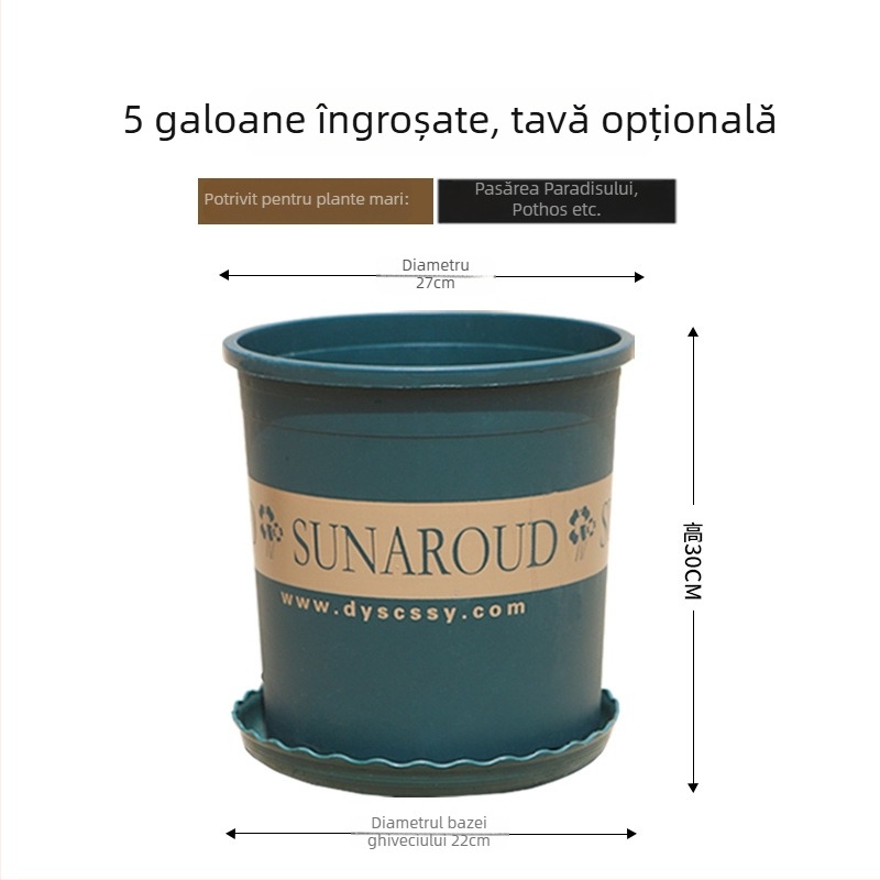 Ghiveci din plastic cu controlul rădăcinilor, extra mare, gros, pentru balcon, potrivit pentru pothos, căpșuni și trandafiri