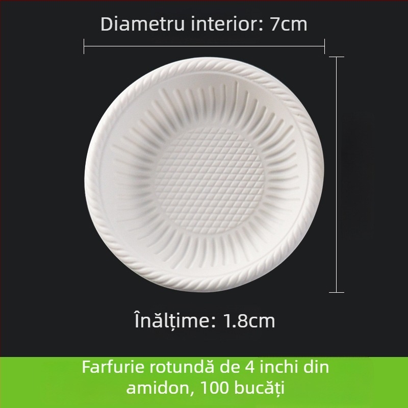 Farfurie de unică folosință, cu compartimente, din hârtie, pentru mese și prăjituri, dimensiune 11 inch