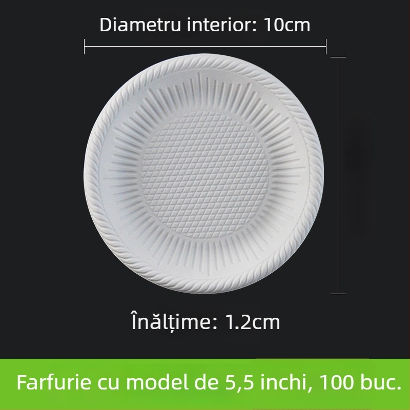 Farfurie de unică folosință, cu compartimente, din hârtie, pentru mese și prăjituri, dimensiune 11 inch