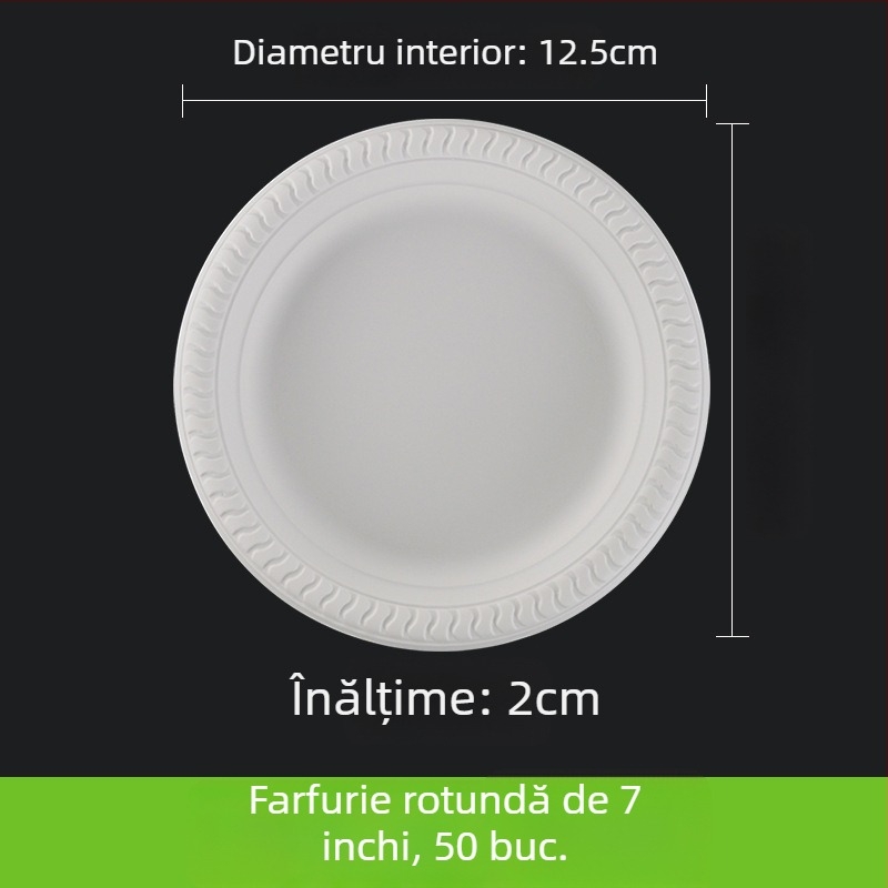 Farfurie de unică folosință, cu compartimente, din hârtie, pentru mese și prăjituri, dimensiune 11 inch