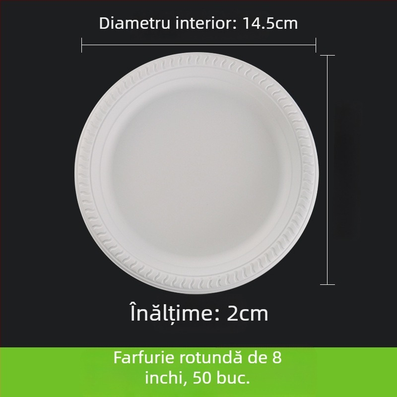 Farfurie de unică folosință, cu compartimente, din hârtie, pentru mese și prăjituri, dimensiune 11 inch