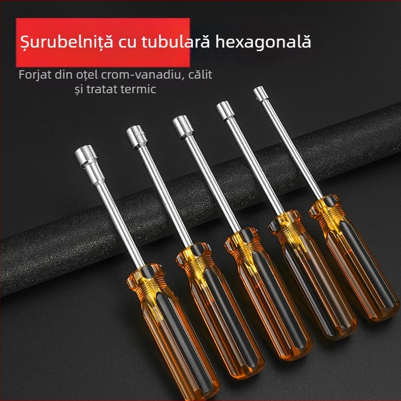 Set de șurubelnițe cu soclu, cap hexagonal, dimensiuni 5/5,5/6/7/8/10 mm