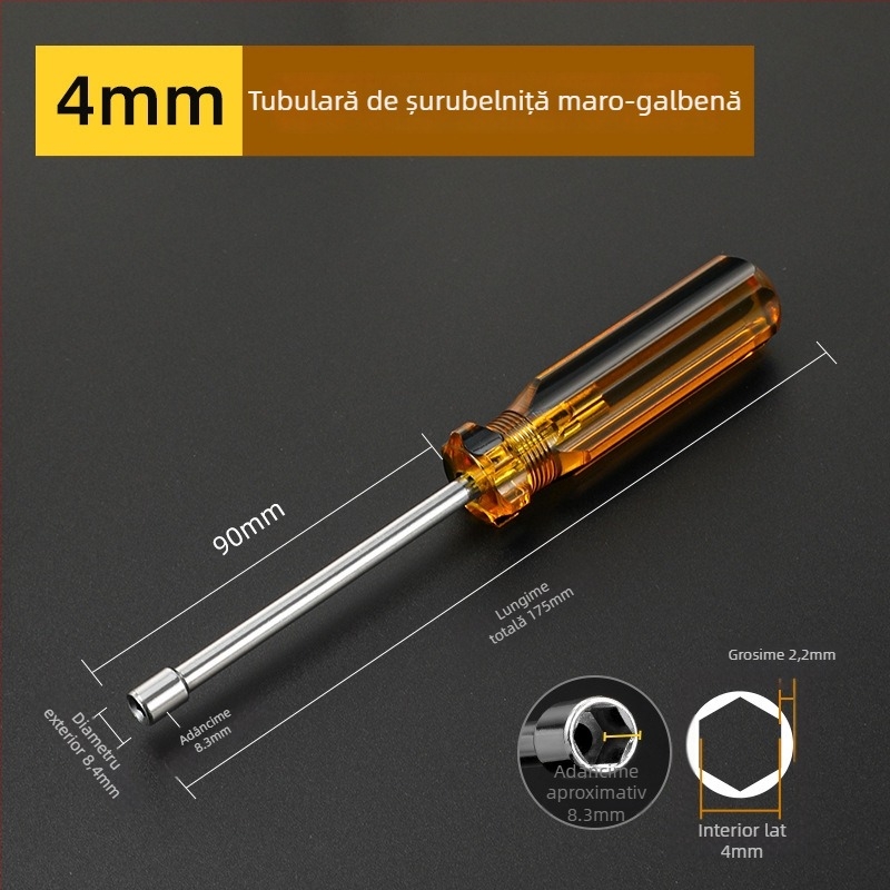 Set de șurubelnițe cu soclu, cap hexagonal, dimensiuni 5/5,5/6/7/8/10 mm
