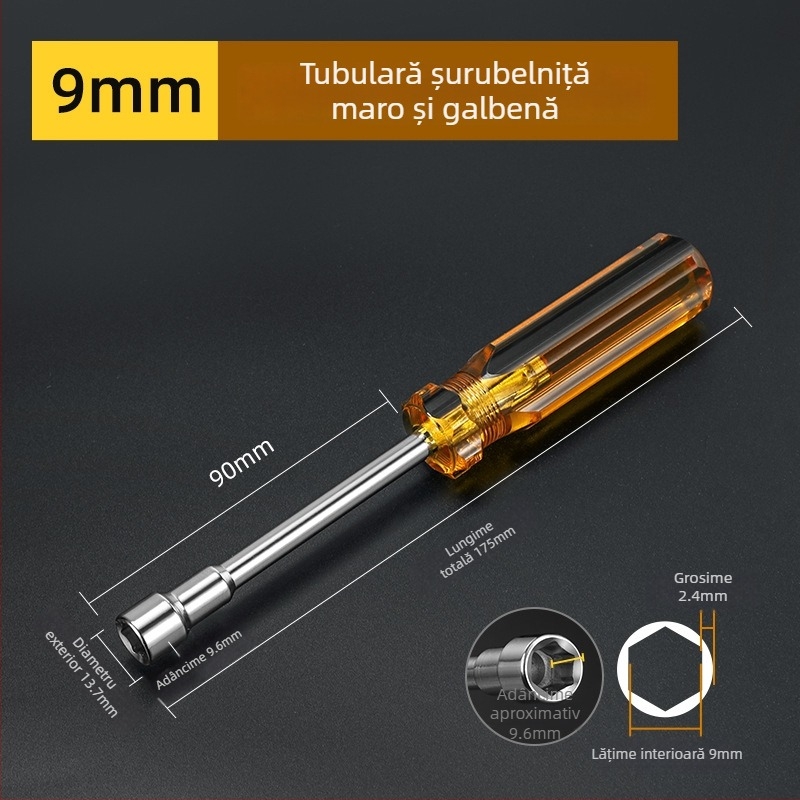 Set de șurubelnițe cu soclu, cap hexagonal, dimensiuni 5/5,5/6/7/8/10 mm