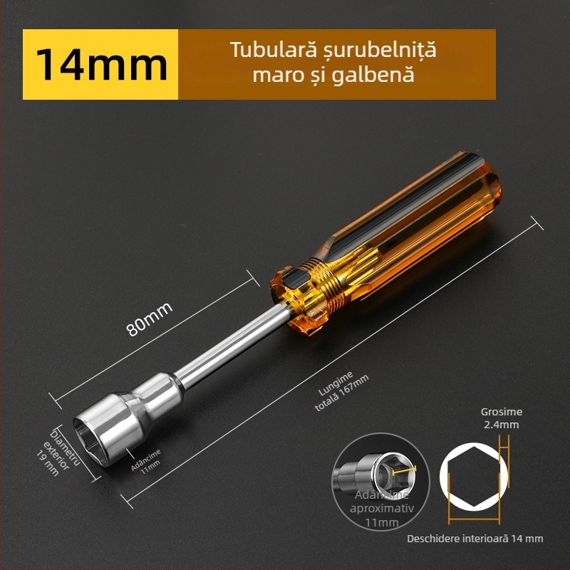 Set de șurubelnițe cu soclu, cap hexagonal, dimensiuni 5/5,5/6/7/8/10 mm