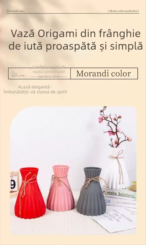 Vază creativă în formă de ananas cu efect de valuri ale apei, flori artificiale, vază ceramică imitatie pentru birou, vază din plastic