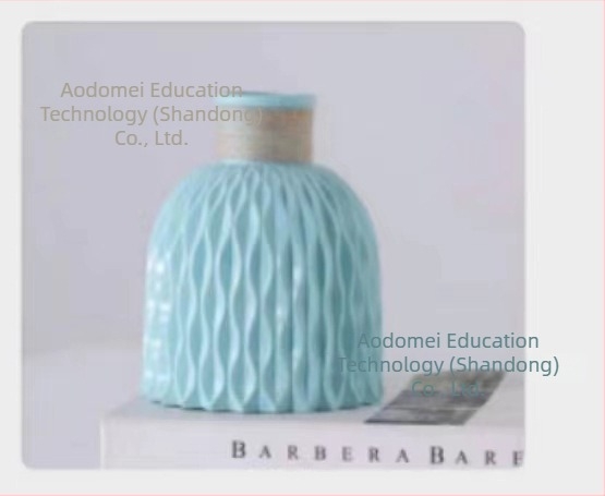 Vază creativă în formă de ananas cu efect de valuri ale apei, flori artificiale, vază ceramică imitatie pentru birou, vază din plastic