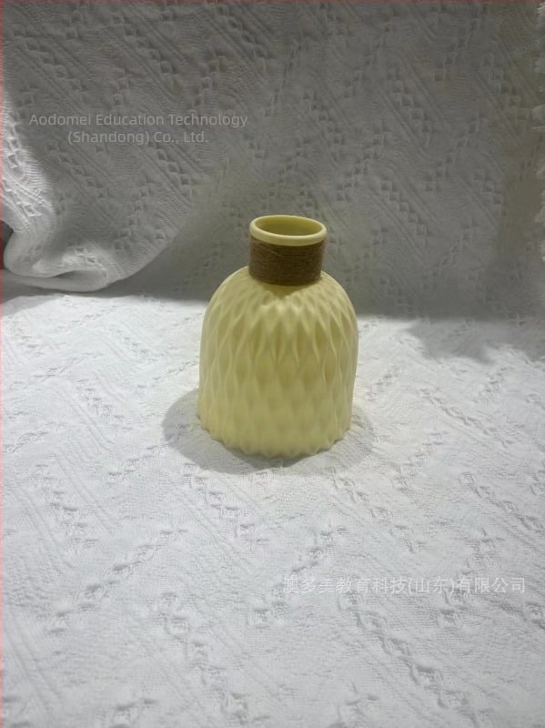 Vază creativă în formă de ananas cu efect de valuri ale apei, flori artificiale, vază ceramică imitatie pentru birou, vază din plastic