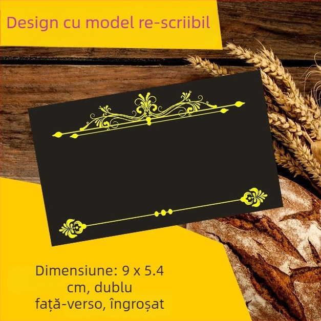 Etichetă de preț ștearsă pentru brutărie, neagră, cu două fețe