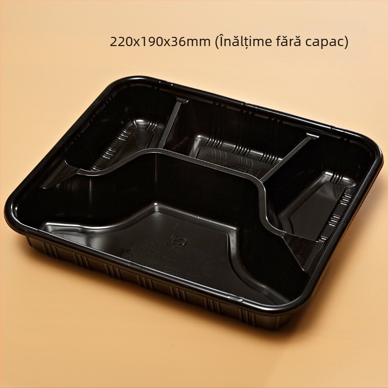 Gepai cutii de prânz de unică folosință, cu 3, 4 sau 5 compartimente, cutii bento cu mai multe compartimente pentru take-away