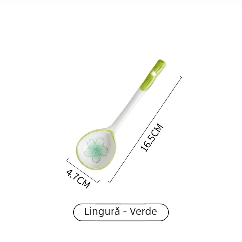 Bol ceramic cu patru anotimpuri, cu două mânere, porțelan, picior înalt, 500 ml