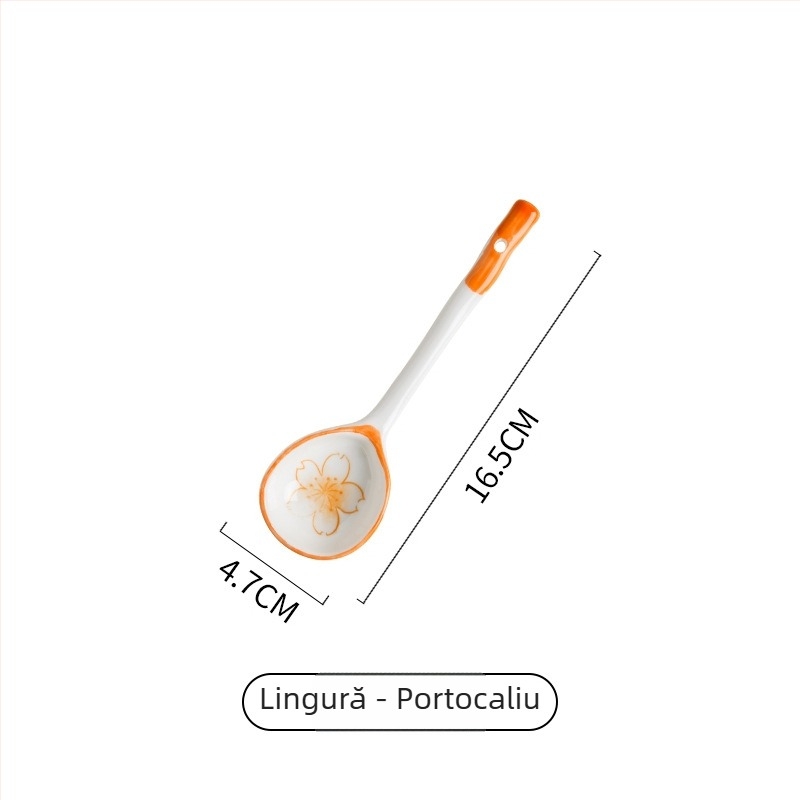 Bol ceramic cu patru anotimpuri, cu două mânere, porțelan, picior înalt, 500 ml