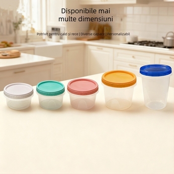 Cupe de supă de unică folosință cu capac răsucibil, din PP, bol de supă din plastic pentru takeaway, rezistent la microunde