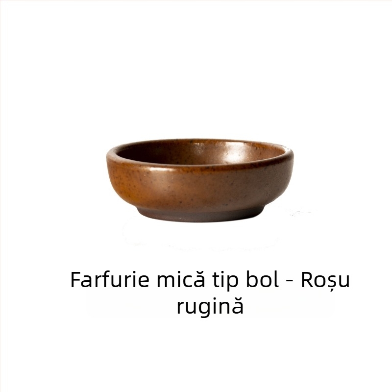 Sanxiang farfurie mică rotundă, stil japonez retro, din ceramică pentru sosuri, oțet, sos de soia și murături