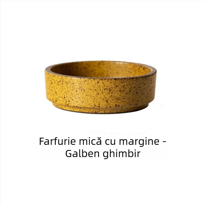 Sanxiang farfurie mică rotundă, stil japonez retro, din ceramică pentru sosuri, oțet, sos de soia și murături