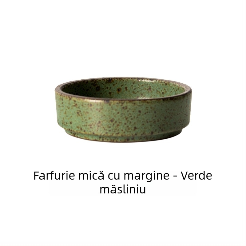 Sanxiang farfurie mică rotundă, stil japonez retro, din ceramică pentru sosuri, oțet, sos de soia și murături
