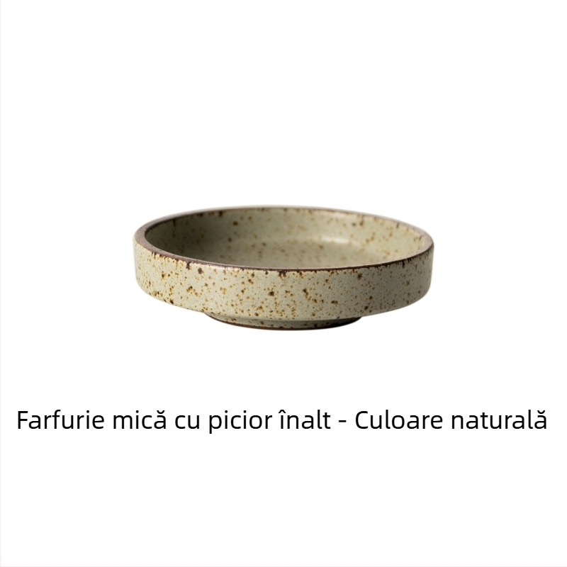 Sanxiang farfurie mică rotundă, stil japonez retro, din ceramică pentru sosuri, oțet, sos de soia și murături