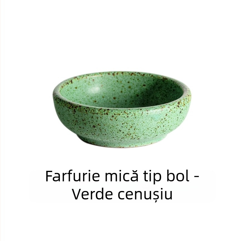 Sanxiang farfurie mică rotundă, stil japonez retro, din ceramică pentru sosuri, oțet, sos de soia și murături