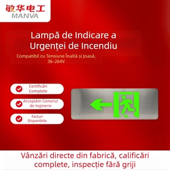 Indicator de ieșire de urgență din oțel inoxidabil periat, ultra-subțire, iluminare LED
