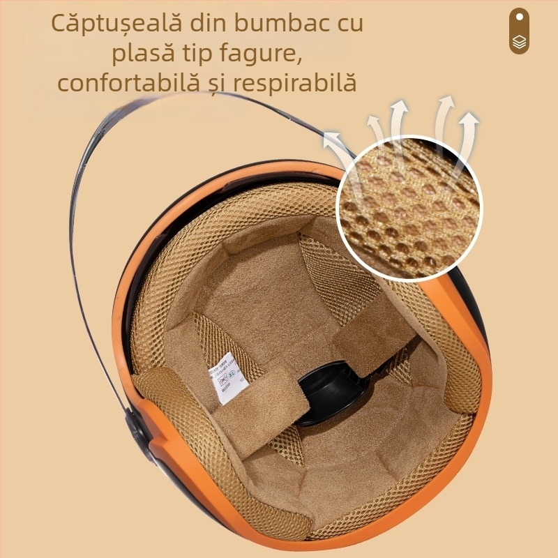 Cască pentru bicicletă electrică, certificat 3C, unisex, pentru iarnă, căldură și protecție împotriva frigului, cu vizor dublu