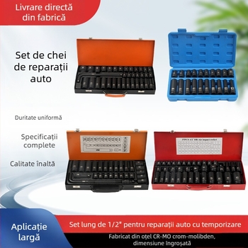 Set de socketuri de 1/2 inch, lungime 78, cu design Plum Blossom, pentru reparații auto