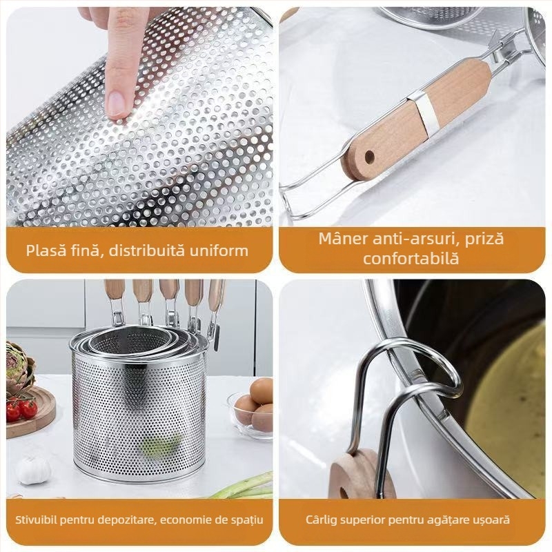 Coș perforat din oțel inoxidabil pentru Malatang, paste și prăjire – Bucătărie comercială