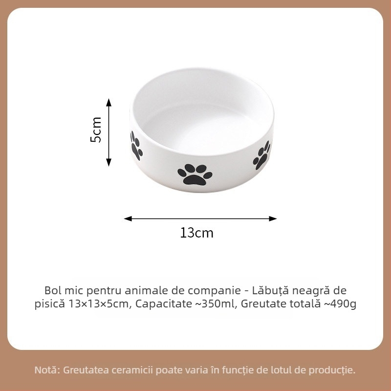 Bol ceramic minimalist pentru animale de companie, cu tavă pentru apă și mâncare - pentru pisici și câini
